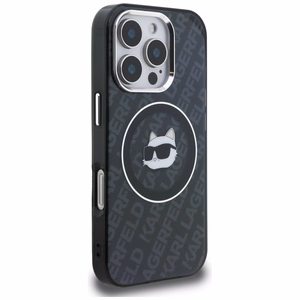 Karl Lagerfeld IML Choupette Head Logo MagSafe Dėklas iPhone 16 Pro Max - juodas