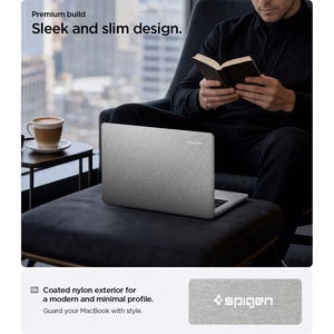 Spigen Urban Fit dėklas, skirtas MacBook Pro 14" 2021 / 2023 / 2024 / 2025 / 2026 – pilkas