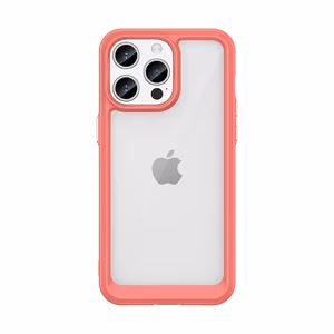 Sustiprintas dėklas su lanksčiu rėmeliu iPhone 15 Pro Outer Space - raudonas