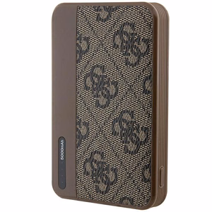 Guess Išorinė baterija 15W GUPB5LP4GEGW 5000mAh ruda/ruda 4G Odinis Metalinis Logotipas