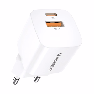 Wozinsky CMWCW 20W USB-C / USB-A sieninis įkroviklis - baltas