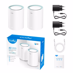 Router CUDY M1300 Access Point Dviguba juosta (2,4 GHz / 5 GHz) Wi-Fi 5 (802.11ac) 2 vnt Balta