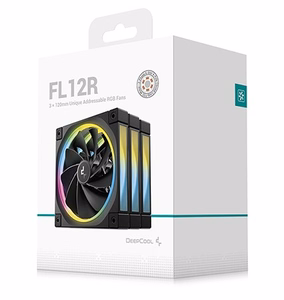 DeepCool FL12R 3-in-1 kompiuterio korpuso ventiliatorius 12 cm juodas 3 vnt.