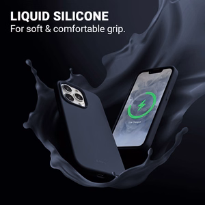 Crong Color Cover Magnetic dėklas, skirtas iPhone 13 Pro Max, suderinamas su MagSafe, tamsiai mėlynas