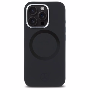 Mercedes silikoninis toninis logotipas Magnetinis dėklas telefonui iPhone 16 Pro - juodas