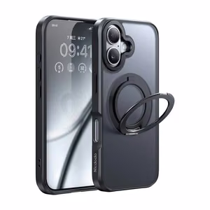 McDodo PC-4931 MagSafe dėklas telefonui iPhone 16 Plus su stovu (m) - juodas