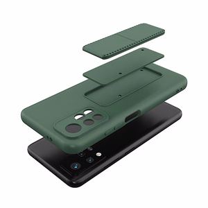 Wozinsky Kickstand Case silikoninis dėklas su stovu Xiaomi Poco M4 Pro 5G tamsiai mėlynas