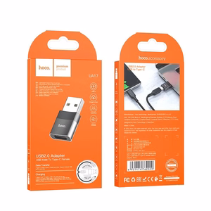 Adapteris Hoco UA17 USB-A to Type-C juodas