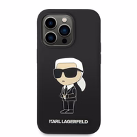 Karl Lagerfeld KLHMP14XSNIKB iPhone 14 Pro Max 6.7" kietas dėklas juodas/juodas Silikoninis Ikonik Magnetinis