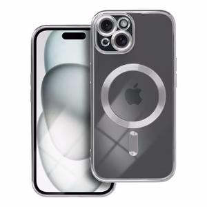 ELECTRO MAG COVER dėklas telefonui suderinamas su Magnetiniu IPHONE 15 sidabrinis