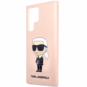Karl Lagerfeld KLHCS23LSNIKBCP Sam S23 S918 Ultra kietas dėklas rožinis/rožinis Silikoninis Ikonik