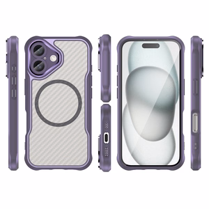 Lyderiaujanti serija Magnetinis silikoninis dėklas telefonui iPhone 16 Plus (m) - violetinis