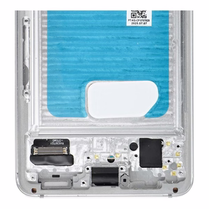 LCD ekranas SAMSUNG S21 5G baltas SOFT OLED su rėmeliu