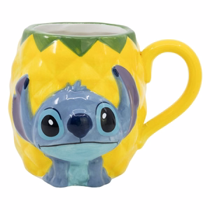 Disney Stitch Pineapple 3D keraminis puodelis dovanų dėžutėje, 325 ml