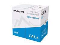 LANBERG CAT.6 UTP KABELIS 305M CU LAIDAS PILKOS SPALVOS