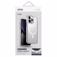 Uniq LifePro Xtreme Magclick Charging dėklas telefonui iPhone 14 Pro - skaidrus