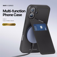 DUX DUCIS dėklas telefonui RAFI II MAG su stovu suderinamas su MagSafe IPHONE 16 Plus juodas