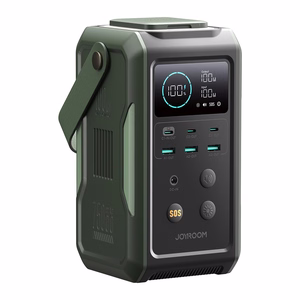 Išorinė baterija Joyroom JR-PBF10 75000mAh 100W 3x USB-C 3x USB-A su sulankstoma žibintuvėliu ir rankena (žalia)