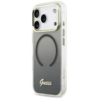 Guess IML Gradient Script Metal MagSafe Case for iPhone 17 Pro Max - Black