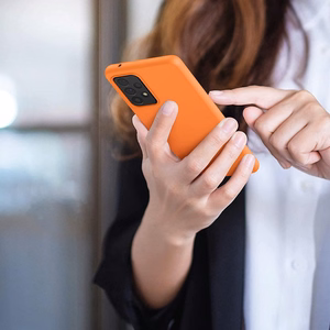 Silikoninis dėklas telefonui minkštas lankstus guminis dangtelis Samsung Galaxy A22 4G raudonas