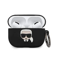 Karl Lagerfeld KLACAPSILGLBK AirPods Pro dėklas juodas/silikoninis Ikonik