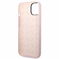 Guess silikoninis trikampio dėklas telefonui iPhone 14 6.1" violetinis