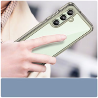 Kosmoso dėklas su gelio rėmu Samsung Galaxy S24 FE - permatomas juodas