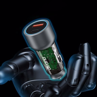 Dudao R4T 25W USB-A / USB-C automobilinis įkroviklis - pilkas