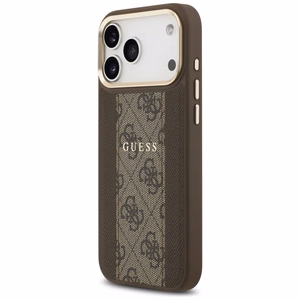 Guess 4G Stripe Magnetinis dėklas telefonui iPhone 17 Pro Max - ruda