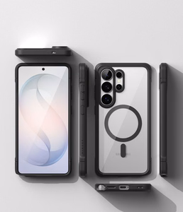 Ringke Fusion Bold Magnetic MagSafe Dėklas for Samsung Galaxy S26 Ultra - Clear juodas