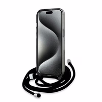 Karl Lagerfeld IML Crossbody Monogram Karl & Choupette Head Magnetinis dėklas iPhone 15 / 14 / 13 - juodas