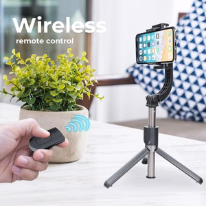 Selfie lazda su belaidžiu nuotolinio valdymo stovu su stabilizatoriumi GIMBAL SSTR-L08 juoda