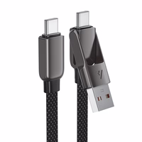 "Acefast C13-05" USB-C - USB-A / USB-C kabelis 480Mb/s 3A 0,2 m - Juodas