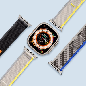 DUX DUCIS dirželis YJ nailoninis Apple Watch 42 / 44 / 45 / 49 mm juodas pilkas
