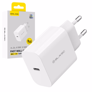 Blavec BC-14 GaN4 30 W USB-C PD/QC maitinimo adapteris, 3 A, baltas