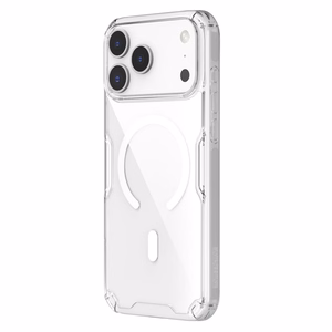 Nillkin Nature TPU Pro magnetinis dėklas telefonui, suderinamas su MagSafe, iPhone 17 Pro Max – skaidrus