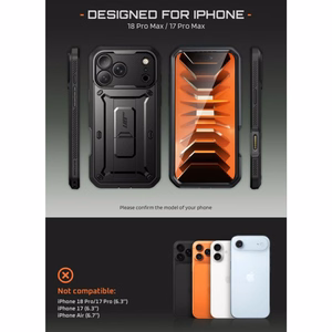 Supcase Unicorn Beetle Pro dėklas iPhone 18 Pro Max / 17 Pro Max – juodas