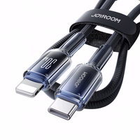 USB Laidas Joyroom "S-A42" juodas "Type-C / Lightning" 120cm (iki 30W)