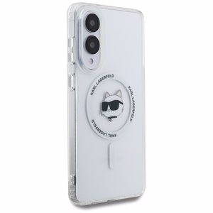 Karl Lagerfeld Choupette MagSafe dėklas Samsung Galaxy S25 Edge, baltas