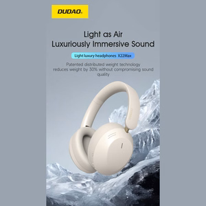 Dudao X22 Max belaidės Bluetooth ausinės ant ausų su ANC - smėlio spalvos
