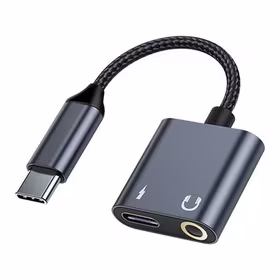 Beline Adapteris-šakotuvas USB-C į USB-C/Jack 3,5mm 60W DAC BLNAA01 juodas