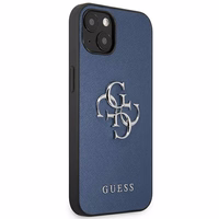 Guess GUHCP13SSA4GSBL iPhone 13 mini 5.4" mėlynas/mėlynas kietas dėklas Saffiano 4G Metalinis Logotipas