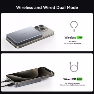Išorinė baterija Joyroom JR-PBM08 Pro Titan Grey 10000mAh (Belaidis įkrovimas 15W / PD 20W)