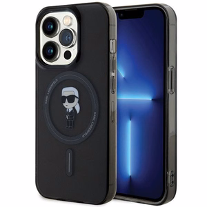 Karl Lagerfeld IML Ikonik Magnetinis dėklas telefonui iPhone 15 Pro - juodas