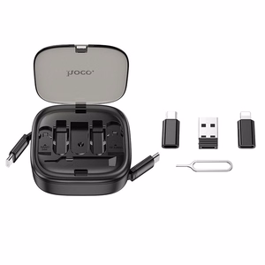 Laidas All-in-one sulankstomas su keičiamais antgaliais Hoco PD 3A 60W 0,95 m U140 juodas