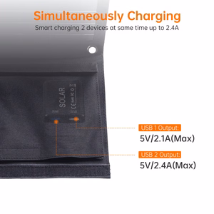 Saulės energijos kelioninis įkroviklis Choetech SC005 22W 2.4A