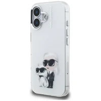 Karl Lagerfeld IML Aquarelle Karl & Choupette & Logo iPhone 16 deklas - baltas
