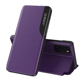 Dėklas telefonui Samsung Galaxy A72 4G violetinis su stovu, Eco Leather View Case