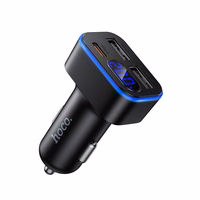 Įkroviklis automobilinis Hoco Z63A 42W (2xUSB 1xUSB-C LCD) juodas
