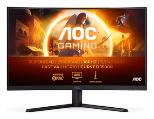 AOC G4 CQ32G4VE kompiuterio monitorius 80 cm (31.5") 2560 x 1440 pikselių Quad HD LCD juodas, pilkas
